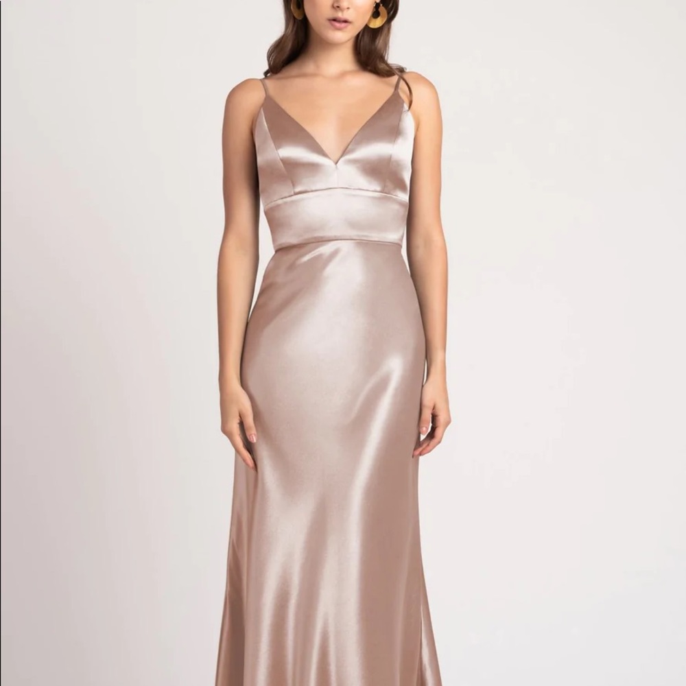 Jenny Yoo Bridesmaid Dress - color Whipped Apricot, Satin